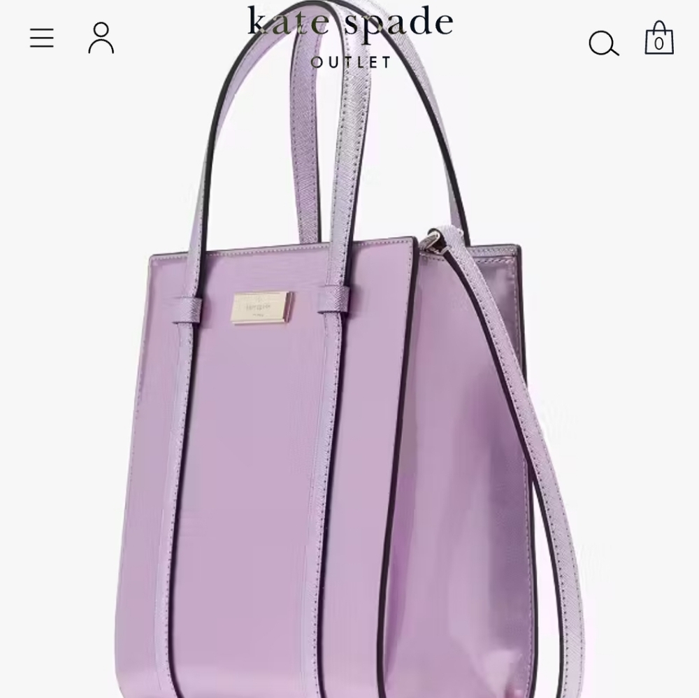 kate spade Lilac Patent Leather Tote with Gold Plaque